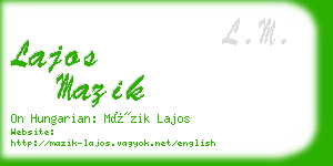 lajos mazik business card